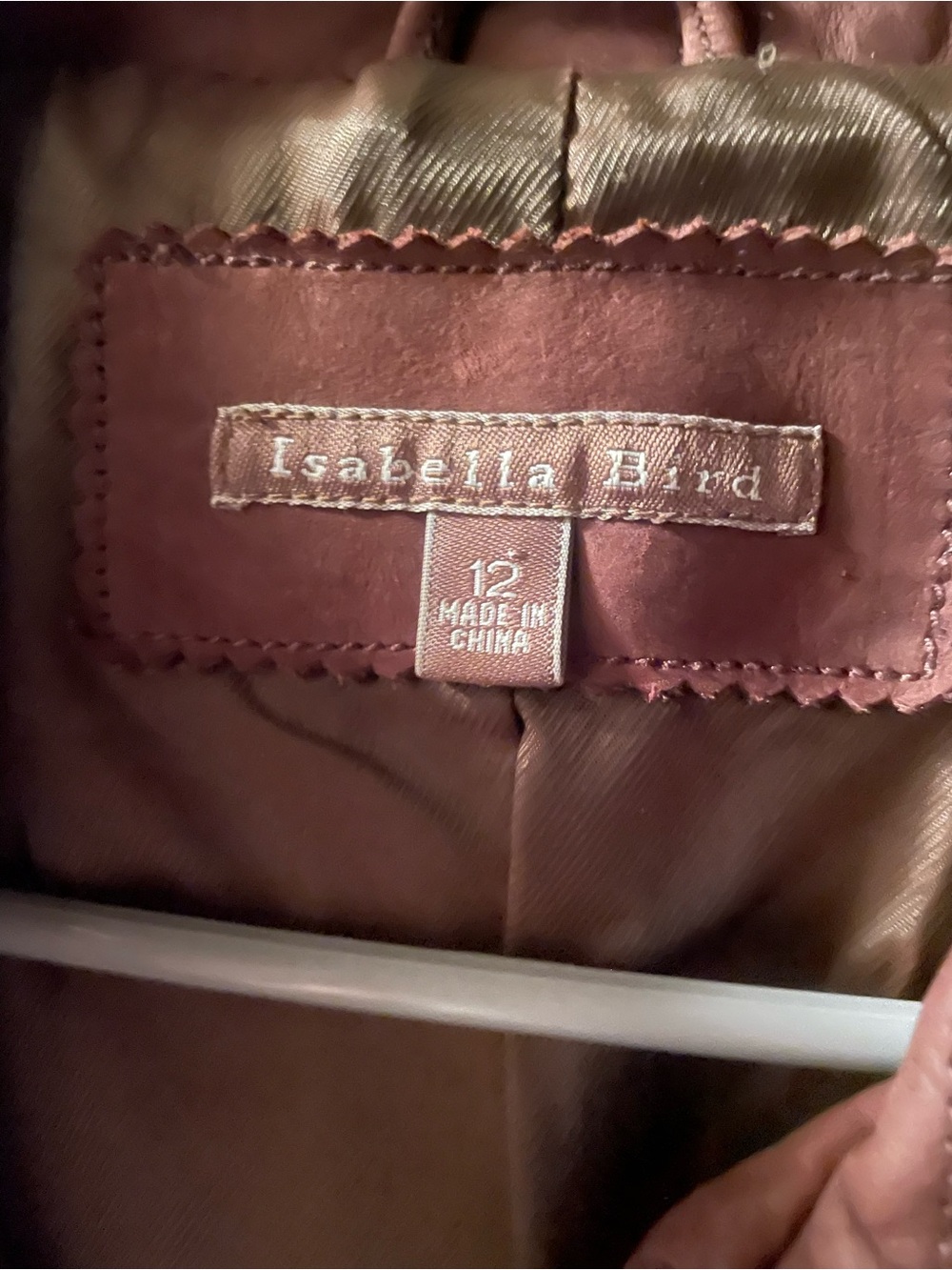 Women's Brown Leather Zip-Front Jacket - Picture 4 of 4